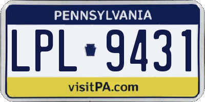 PA license plate LPL9431