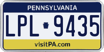 PA license plate LPL9435