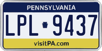 PA license plate LPL9437