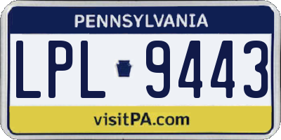 PA license plate LPL9443