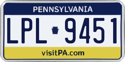 PA license plate LPL9451