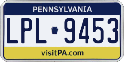 PA license plate LPL9453