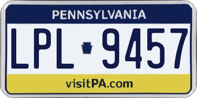 PA license plate LPL9457