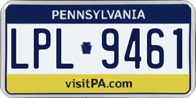 PA license plate LPL9461