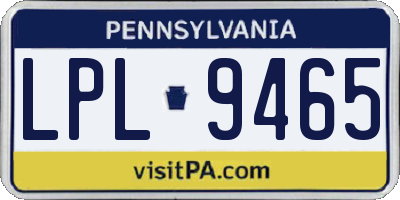 PA license plate LPL9465