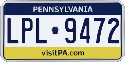 PA license plate LPL9472