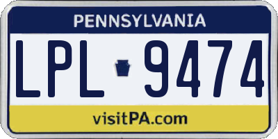 PA license plate LPL9474
