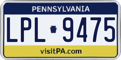 PA license plate LPL9475