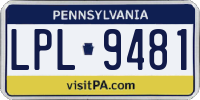 PA license plate LPL9481