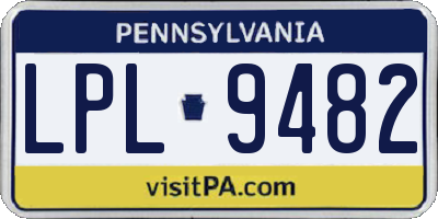 PA license plate LPL9482