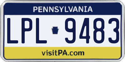 PA license plate LPL9483