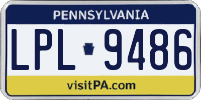 PA license plate LPL9486