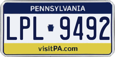 PA license plate LPL9492