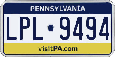 PA license plate LPL9494