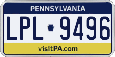 PA license plate LPL9496