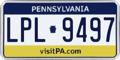 PA license plate LPL9497