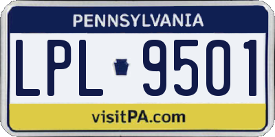 PA license plate LPL9501