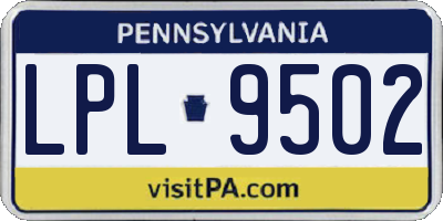 PA license plate LPL9502