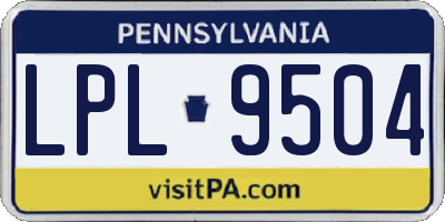 PA license plate LPL9504