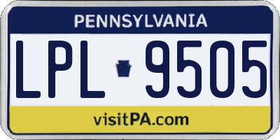 PA license plate LPL9505