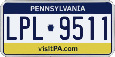 PA license plate LPL9511