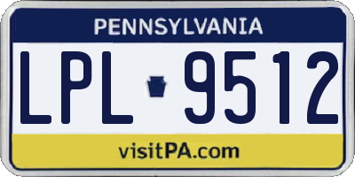 PA license plate LPL9512