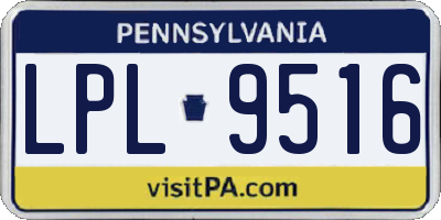 PA license plate LPL9516