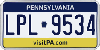 PA license plate LPL9534