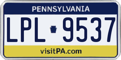PA license plate LPL9537