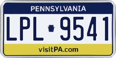 PA license plate LPL9541
