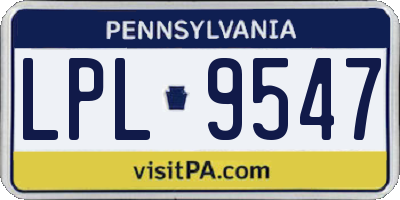 PA license plate LPL9547