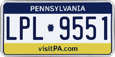 PA license plate LPL9551
