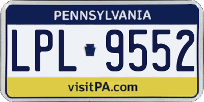 PA license plate LPL9552