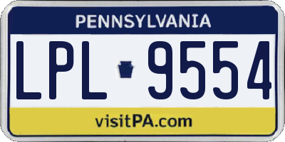 PA license plate LPL9554