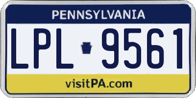 PA license plate LPL9561