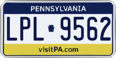 PA license plate LPL9562