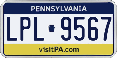 PA license plate LPL9567