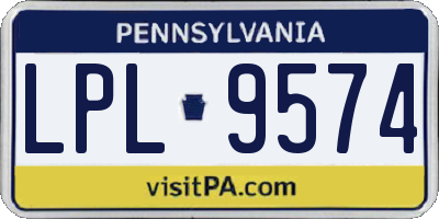 PA license plate LPL9574