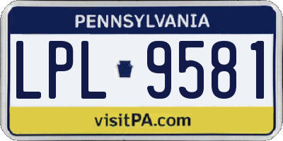 PA license plate LPL9581