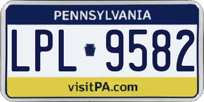 PA license plate LPL9582