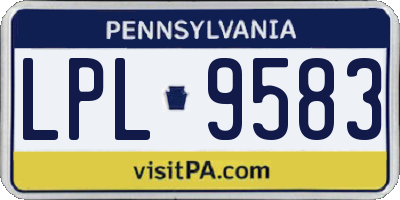 PA license plate LPL9583
