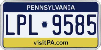 PA license plate LPL9585
