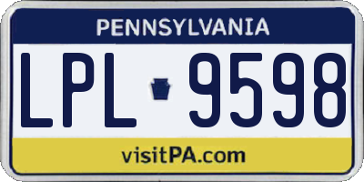 PA license plate LPL9598