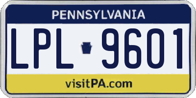 PA license plate LPL9601