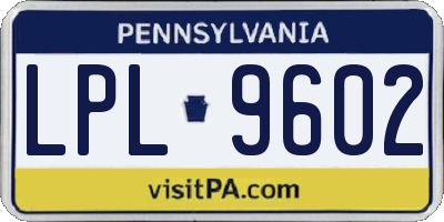 PA license plate LPL9602