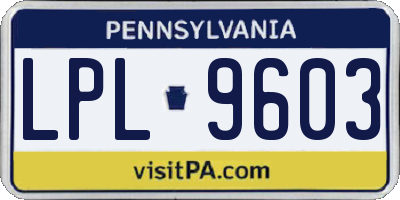 PA license plate LPL9603