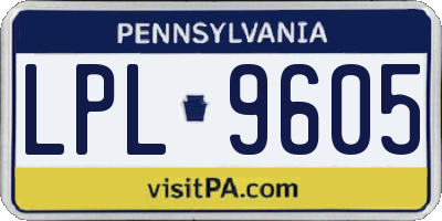 PA license plate LPL9605