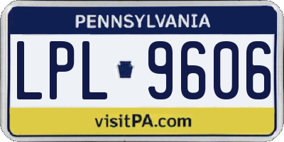 PA license plate LPL9606
