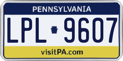 PA license plate LPL9607