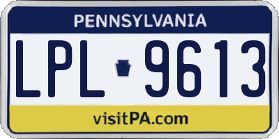 PA license plate LPL9613